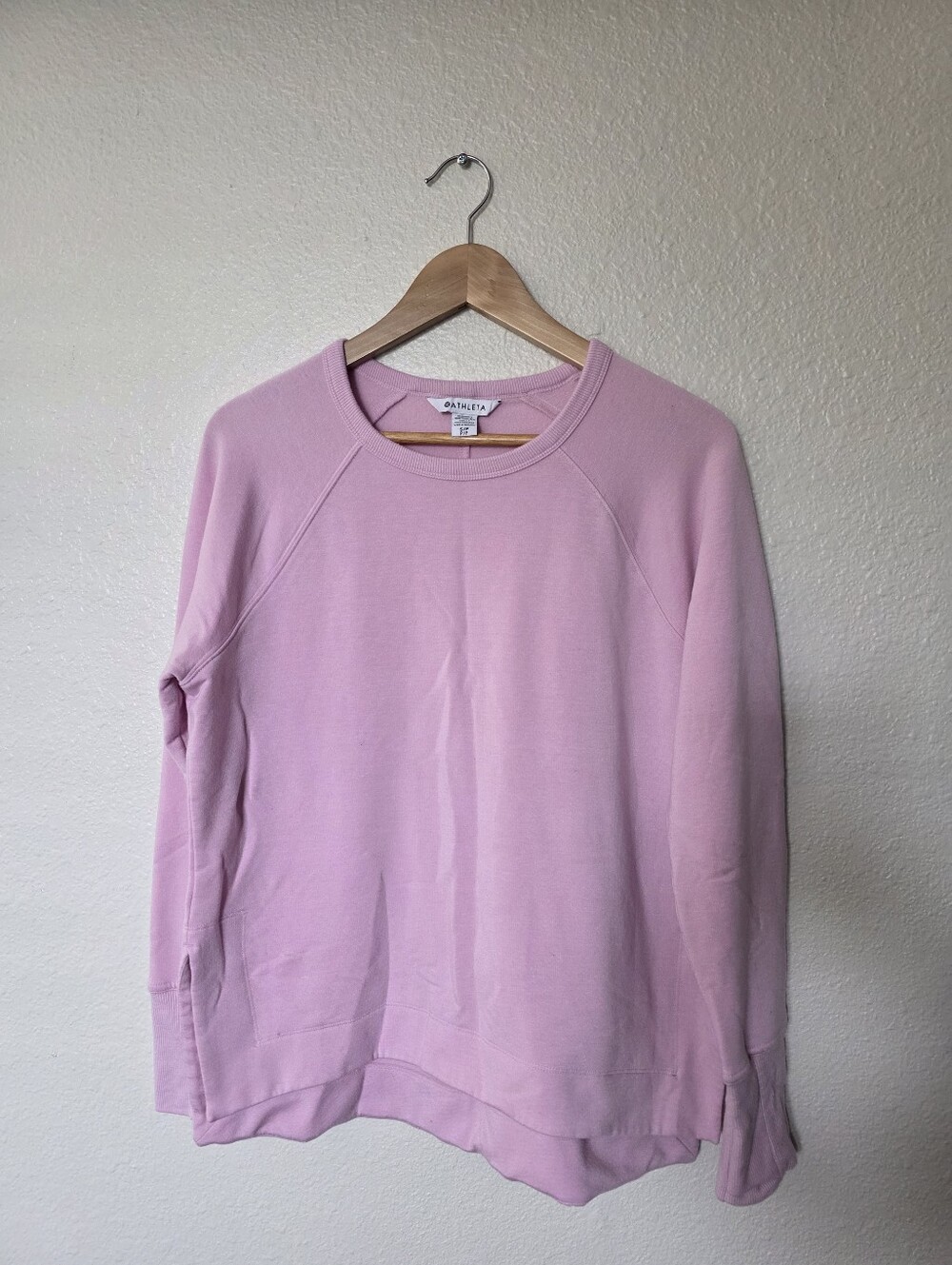 Athleta Coaster Luxe Recover Light Pink Crewneck Pullover Sweatshirt